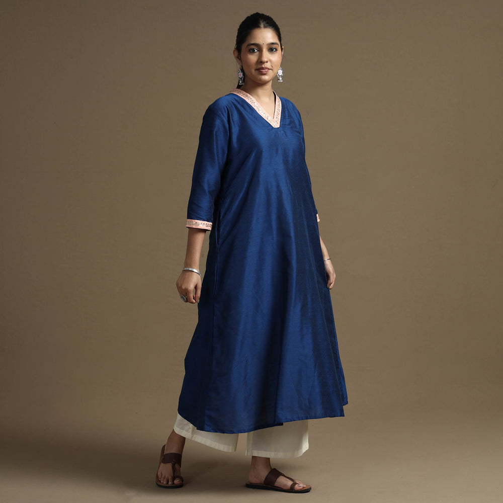 Plain Solid Slub kurta