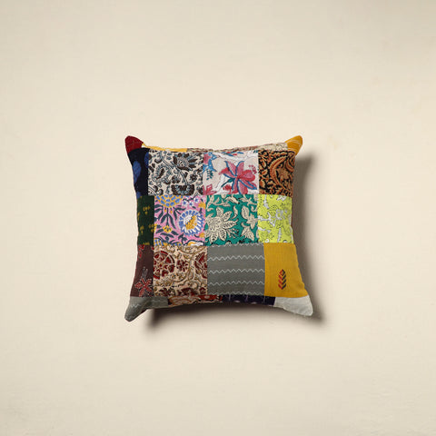 Multicolor Handcrafted Cotton Patchwork Cushion Cover
