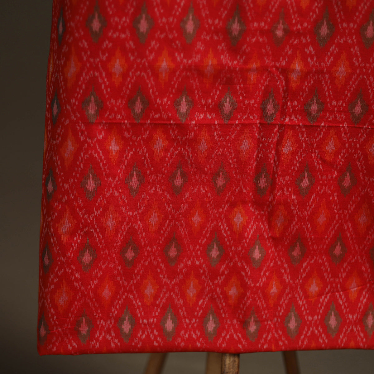 Pochampally Ikat Handloom Sico Unstitched Dress Material: Kurta with Dupatta 07