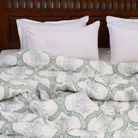 Double - Reversible Sanganeri Block Print Cotton Quilt 28