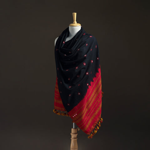Kutch Handwoven Merino Wool Bandhani Tie-Dye Shawl 04