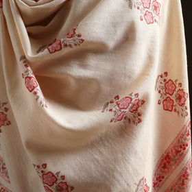Floral Sanganeri Print Pure Merino Wool Handwoven Shawl 95