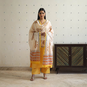  Tussar Silk Cotton Handloom Plain Kurta Set 