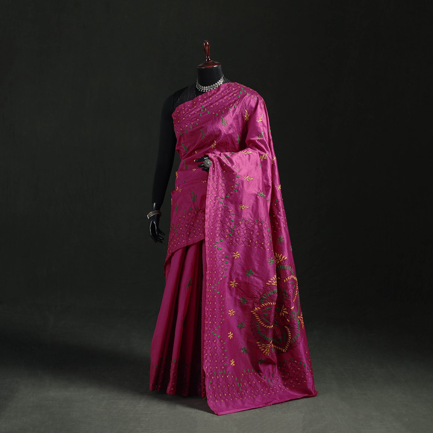 Hand Embroidered Silk Saree 04