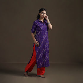 Pochampally Ikat Cotton Straight Kurta for Women 09