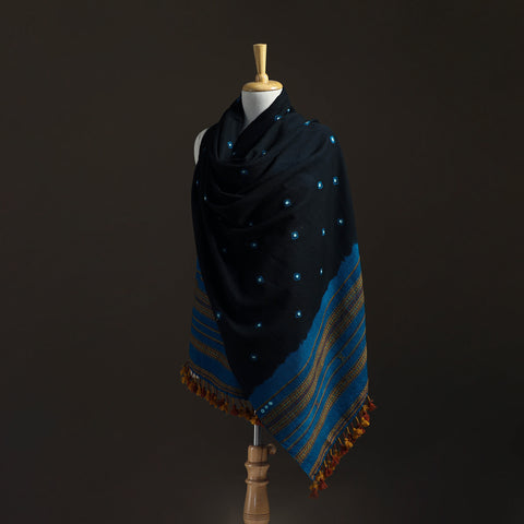 Kutch Handwoven Merino Wool Bandhani Tie-Dye Shawl 05
