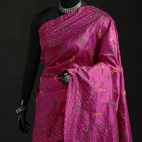 Hand Embroidered Silk Saree 04