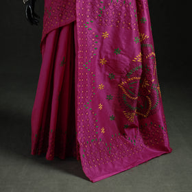 Hand Embroidered Silk Saree 04