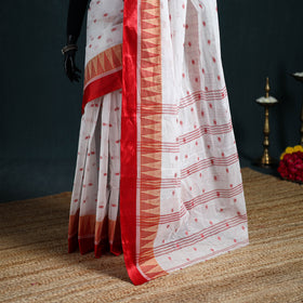 Handwoven Pure Cotton Phulia Jamdani Saree for Durga Puja 01