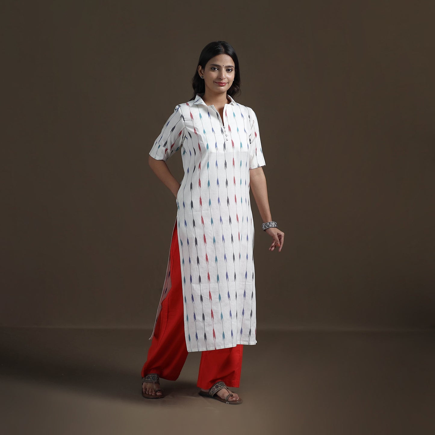 Pochampally Ikat Cotton Straight Kurta for Women 10