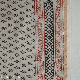 Black Bagh Block Printed Natural Dyed Chanderi Silk Saree