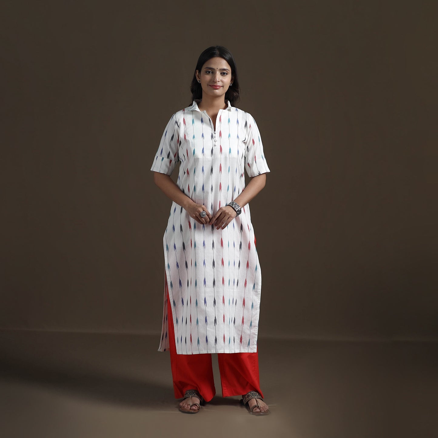 Pochampally Ikat Cotton Straight Kurta for Women 10