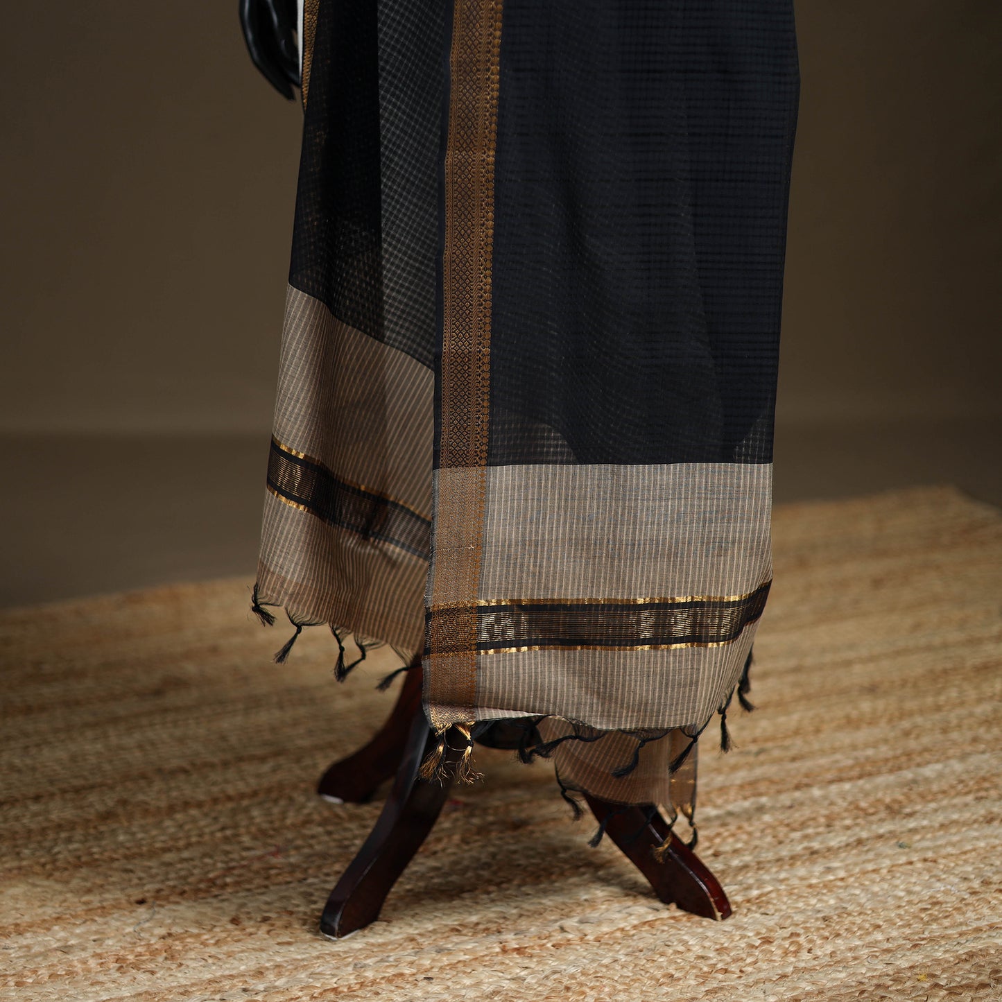 Pure Handloom Cotton Nizam Zari Border Mangalagiri Dupatta 37