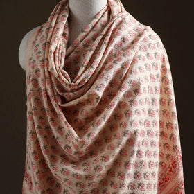 Floral Sanganeri Print Pure Merino Wool Handwoven Shawl 97