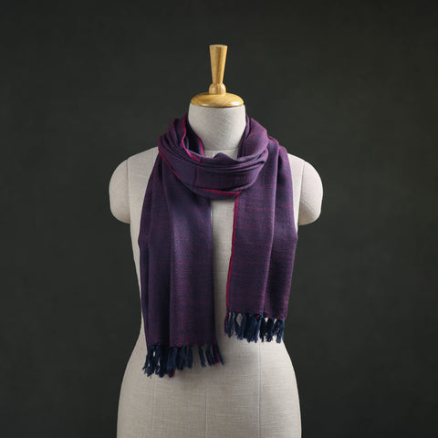 Purple - Kumaun Handwoven Pure Merino Wool Stole 20