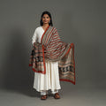 Buy Maroon Block Print Chanderi Silk Bagru Dupatta 