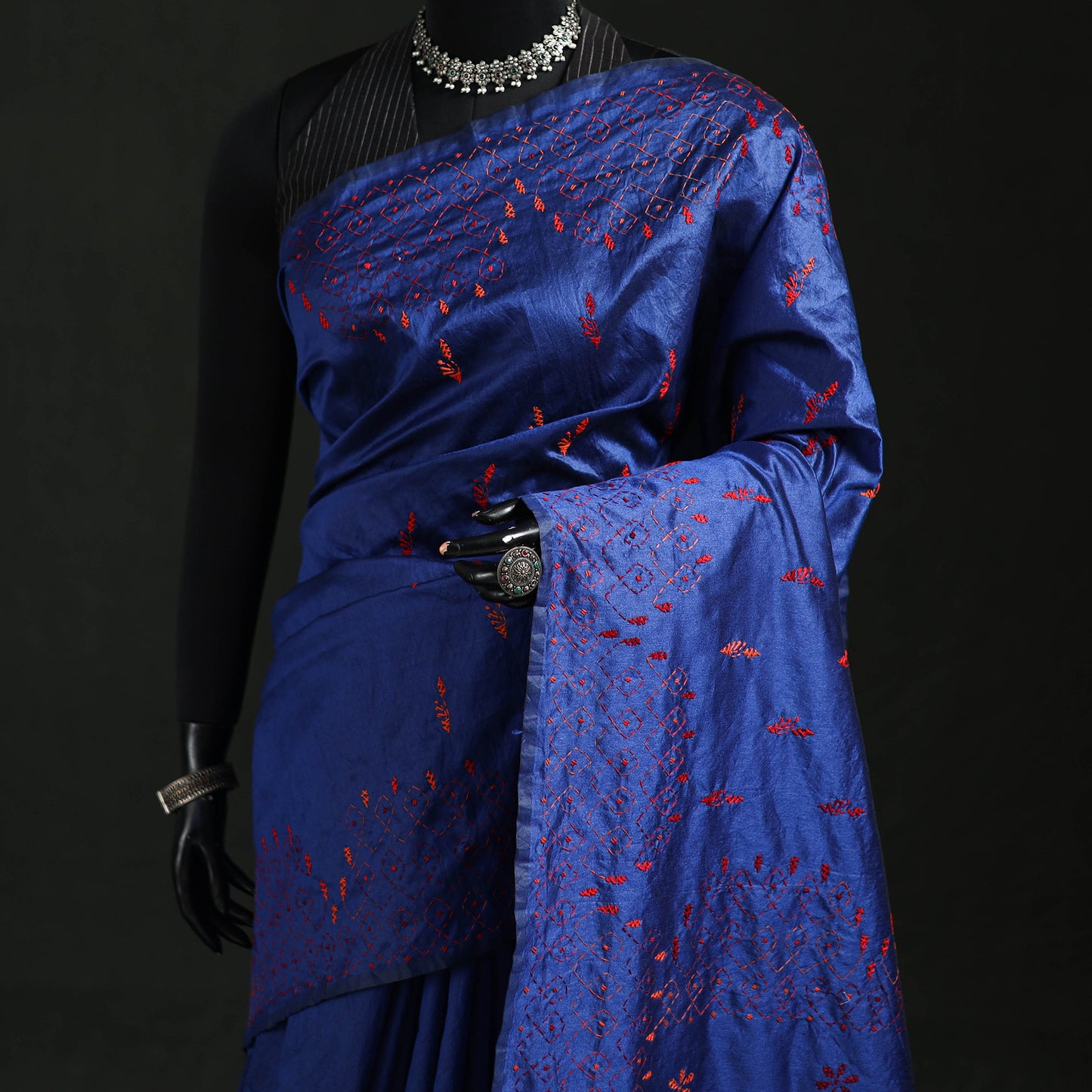 Hand Embroidered Silk Saree 05