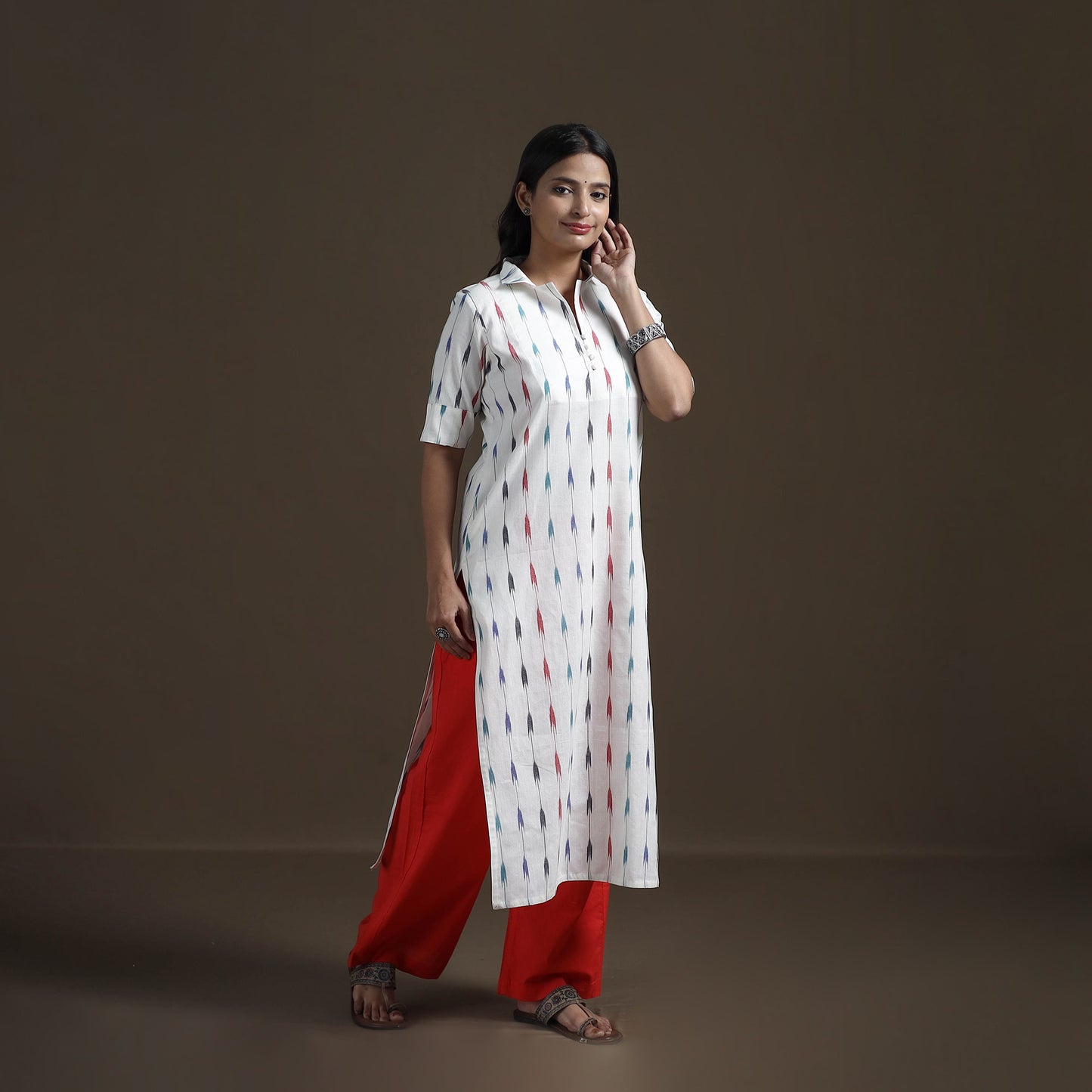 Pochampally Ikat Cotton Straight Kurta for Women 10