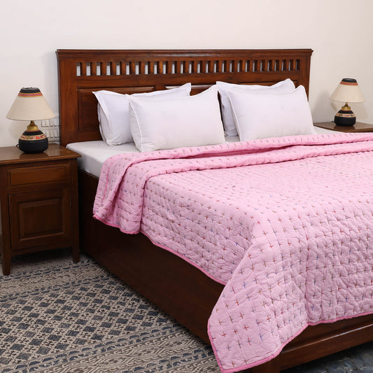 Double - Tagai Work Plain Cotton Quilt 46