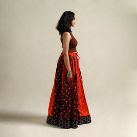 Multicolor - Bandhani Tie-Dye 24 Kali Patchwork Cotton Long Skirt 25