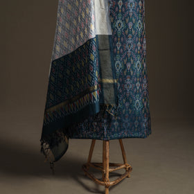 Pochampally Ikat Handloom Sico Unstitched Dress Material: Kurta with Dupatta 09