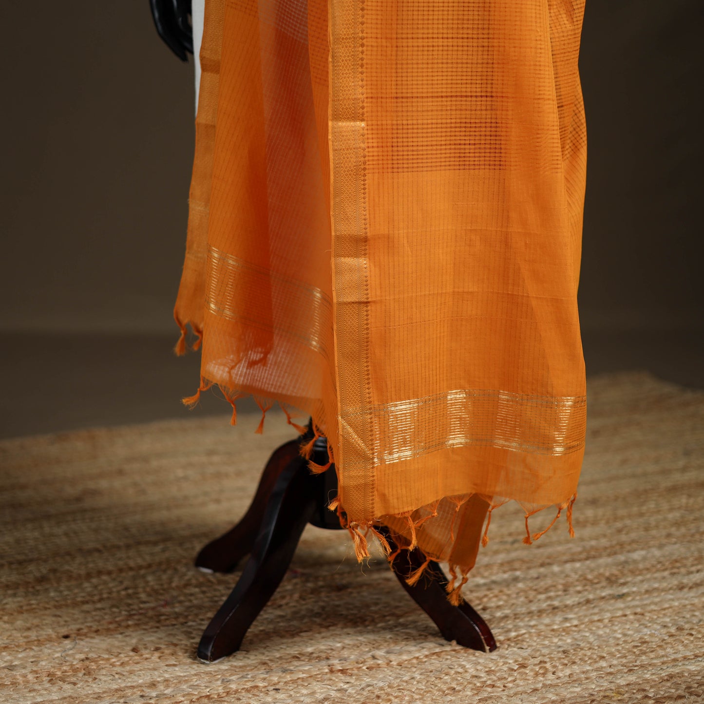 Pure Handloom Cotton Nizam Zari Border Mangalagiri Dupatta 38