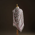 Floral Sanganeri Print Pure Merino Wool Handwoven Shawl 98