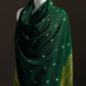 Kutch Handwoven Merino Wool Bandhani Tie-Dye Shawl 06
