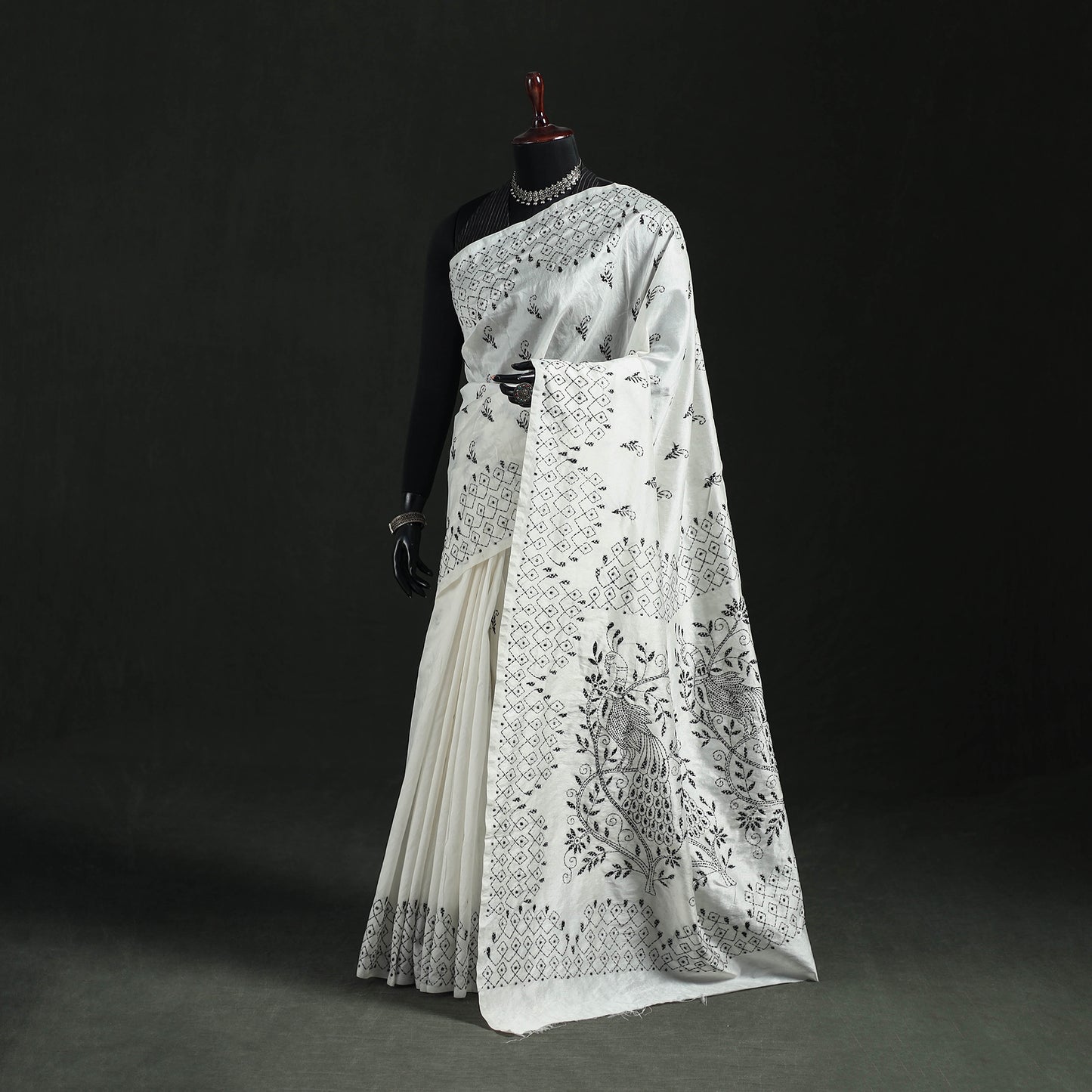 Hand Embroidered Silk Saree 06