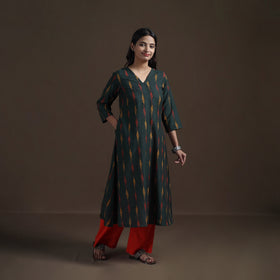 Cotton A-Line Pochampally Ikat Kurta for Women 01