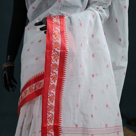 Handwoven Pure Cotton Phulia Jamdani Saree for Durga Puja 02
