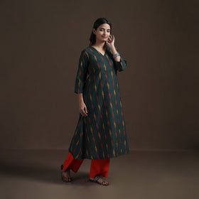 Cotton A-Line Pochampally Ikat Kurta for Women 01