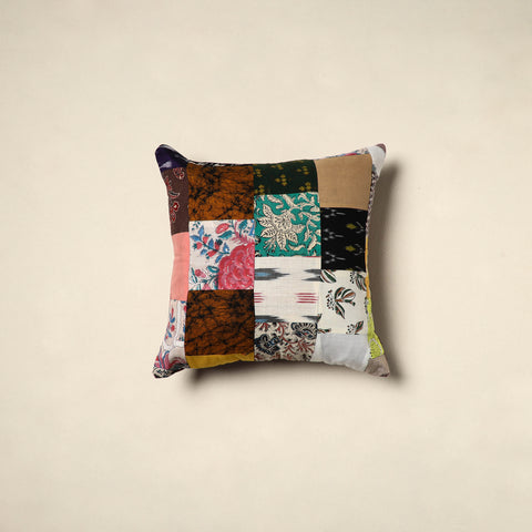 Multicolor - handcrafted cotton patchwork cushion cover 150