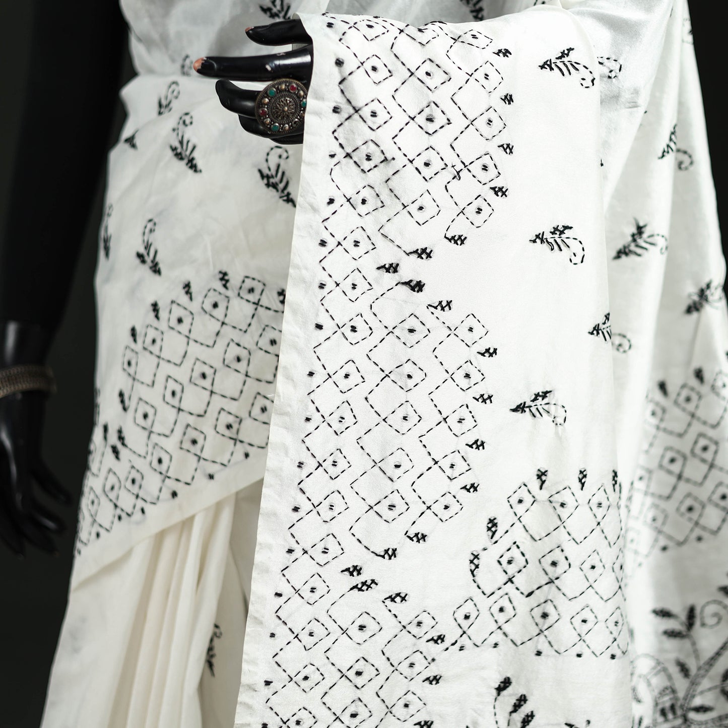 Hand Embroidered Silk Saree 06