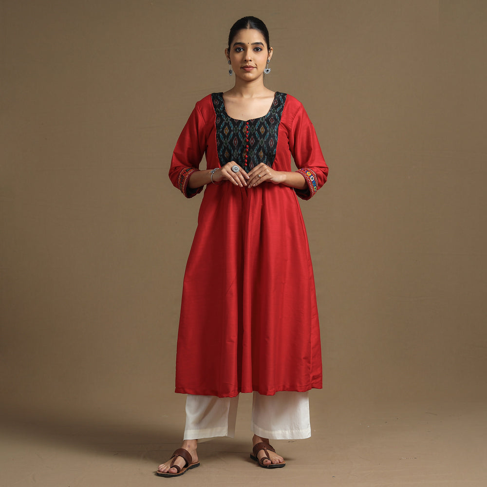 plain silk kurta