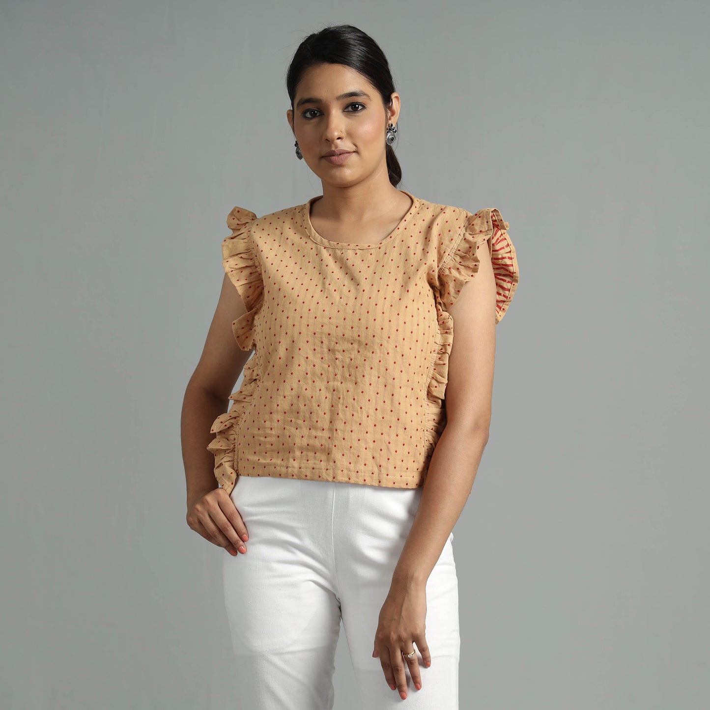 jacquard cotton crop top 