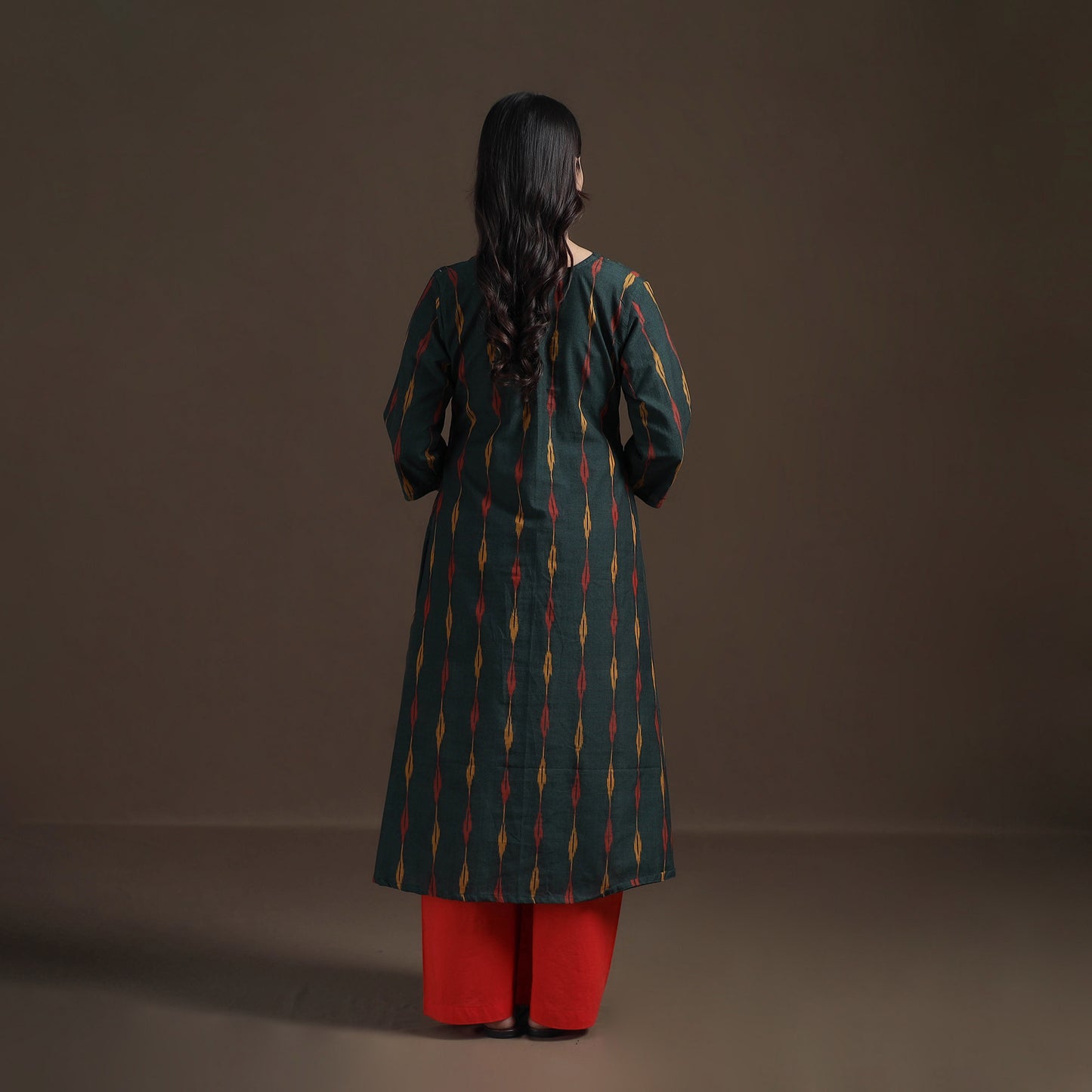 Cotton A-Line Pochampally Ikat Kurta for Women 01