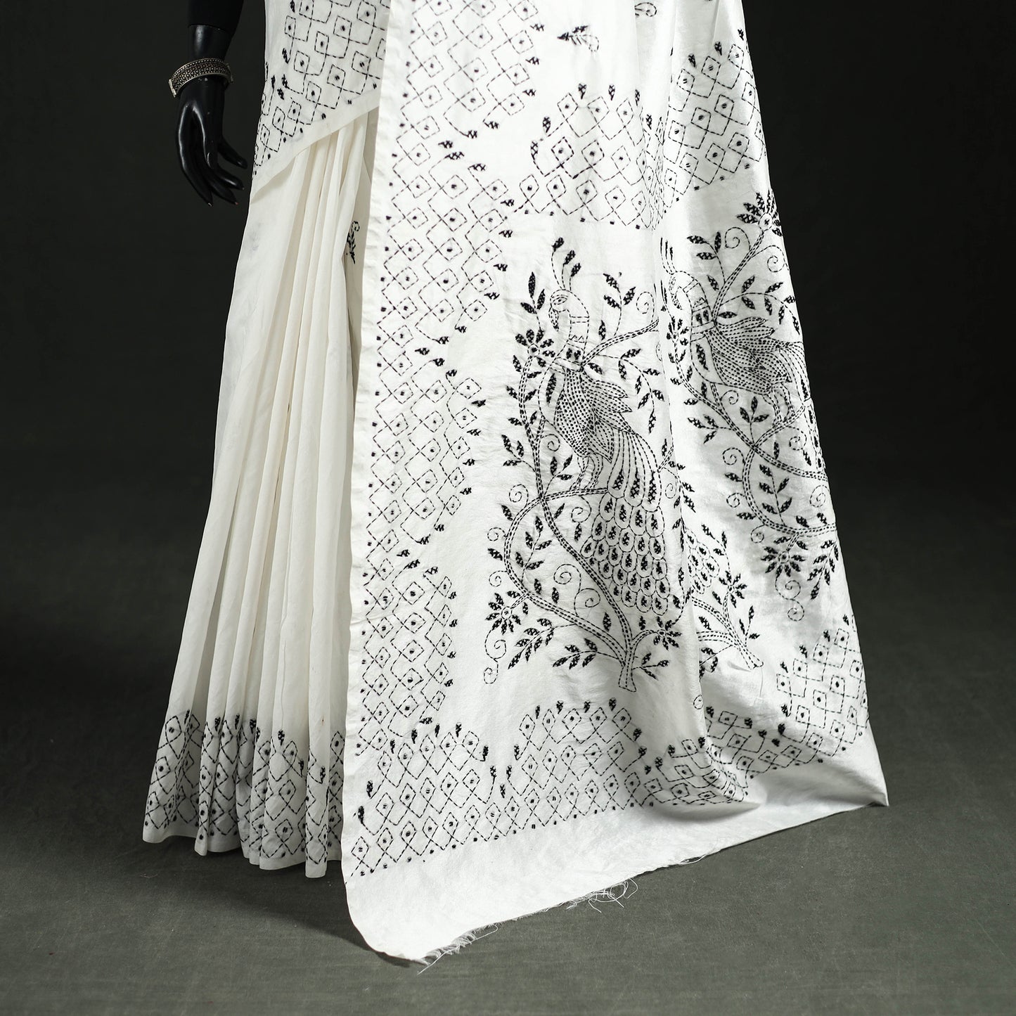 Hand Embroidered Silk Saree 06