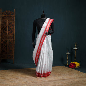 Handwoven Pure Cotton Phulia Jamdani Saree for Durga Puja 02