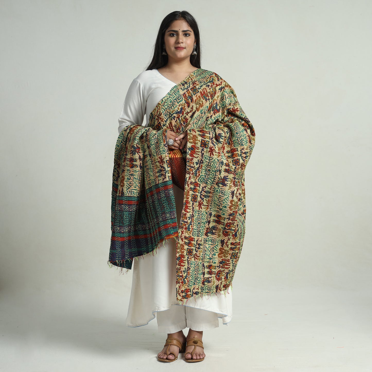 Kantha Embroidery Dupatta