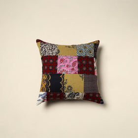 Multicolor Handcrafted Cotton Patchwork Cushion Cover