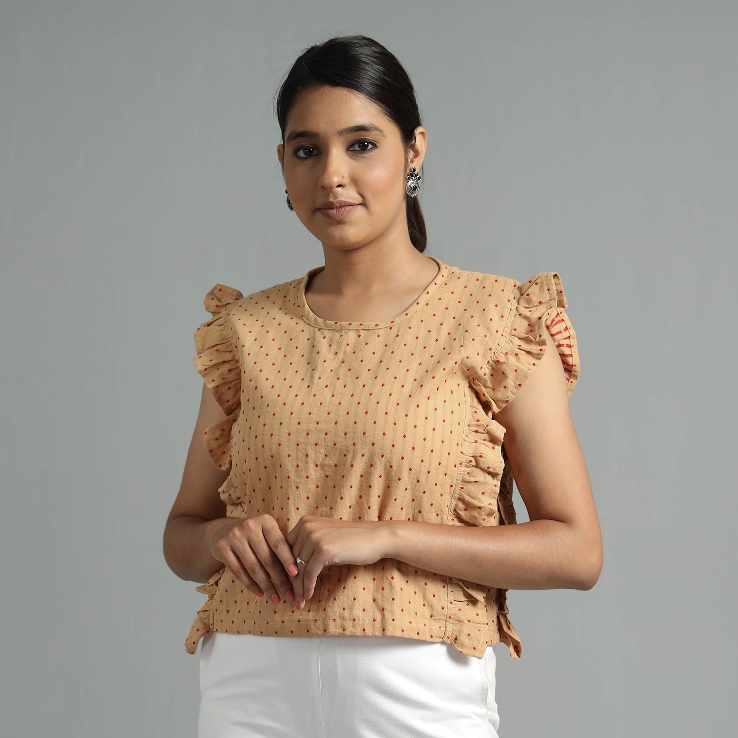 jacquard cotton crop top 