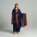 Buy Cotton Blue Dharwad Kurta Set with Palazzo & Dupatta