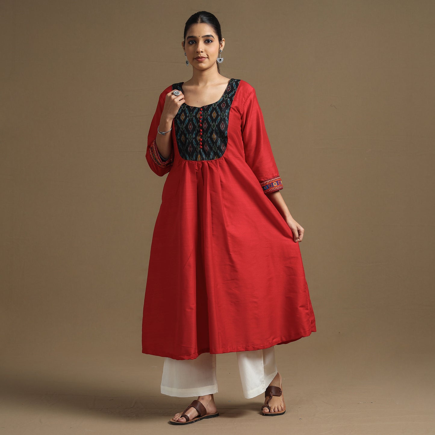 plain silk kurta