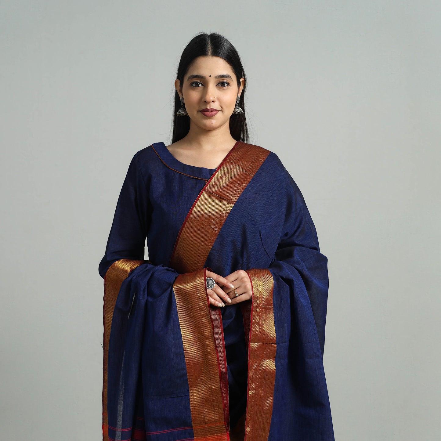 Buy Cotton Blue Dharwad Kurta Set with Palazzo & Dupatta