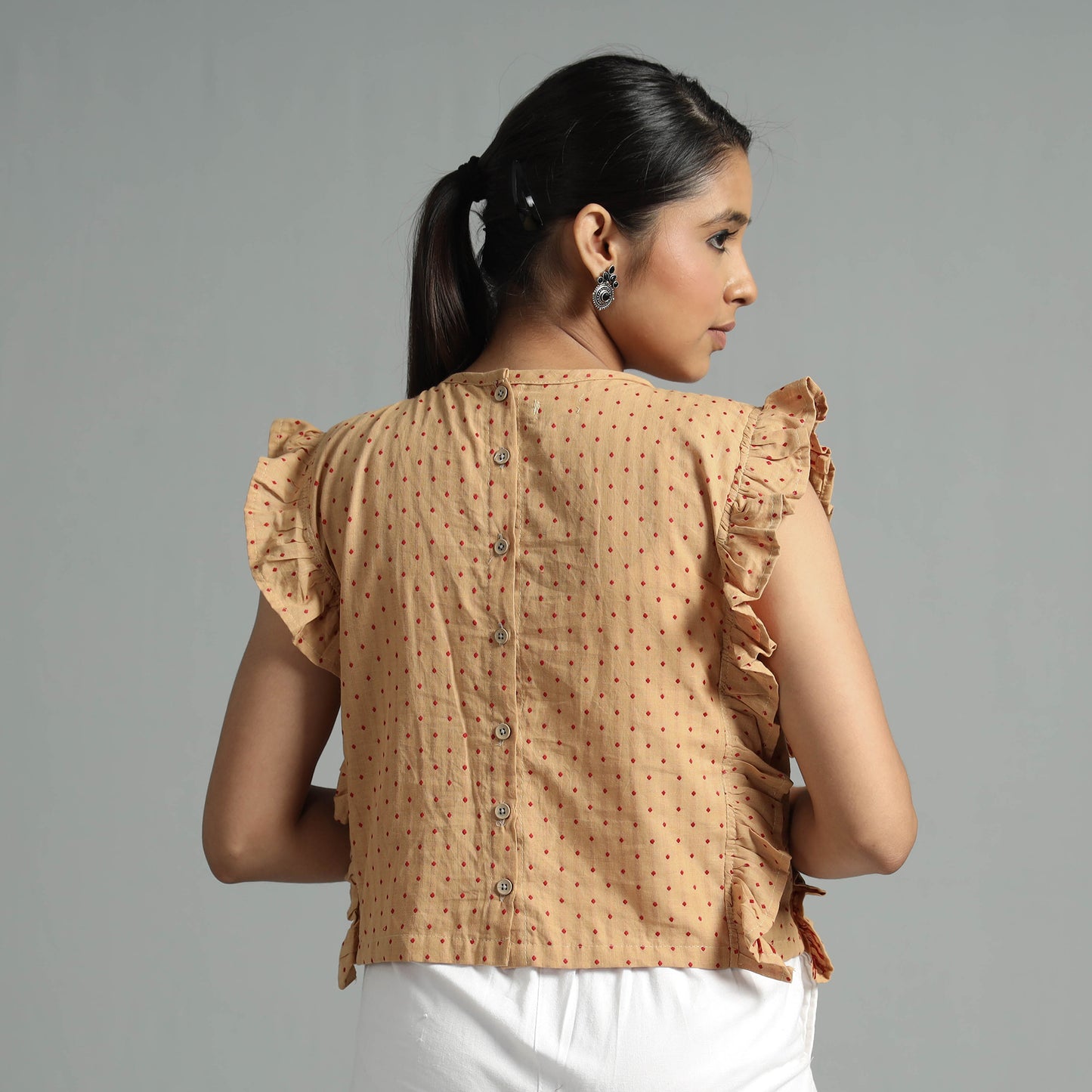 jacquard cotton crop top 