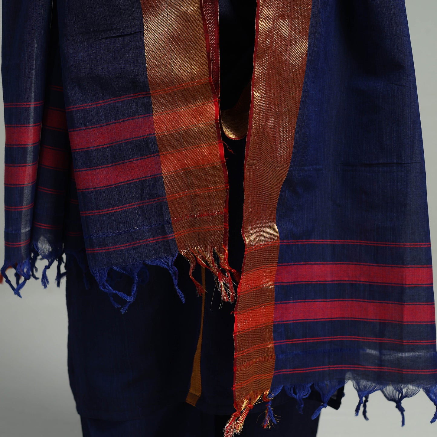 Buy Cotton Blue Dharwad Kurta Set with Palazzo & Dupatta