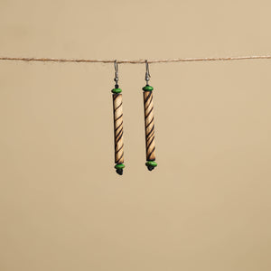 Hand Carved Bamboo Wooden Earrings