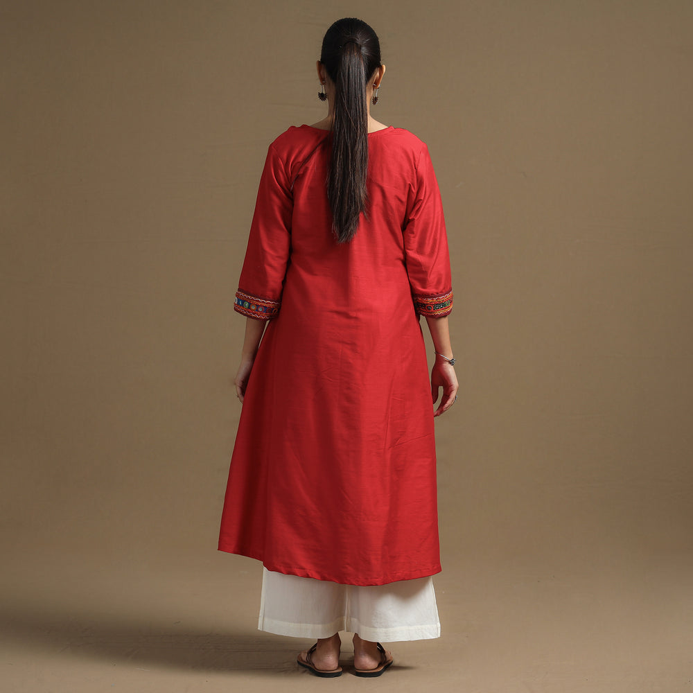 plain silk kurta