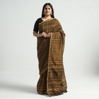 block printed silk saree